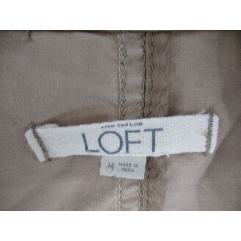 Loft Womens Jacket Medium Button Front Cargo Tan … - image 4